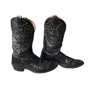 Acme Vintage‎ Black Leather Upper Western/ Cowboy Boots Size: 10D